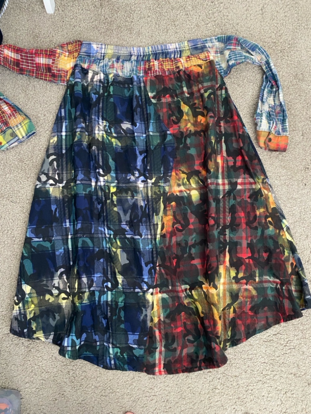 ALEXIS Multicolor Patchwork A-Line Skirt - Size S - Boho Chic Designer Style - Picture 9 of 16